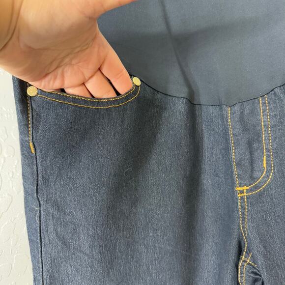 Oh! Mamma Maternity Wide Leg Jeans with Full Panel Blue Size L - Picture 3 of 4
